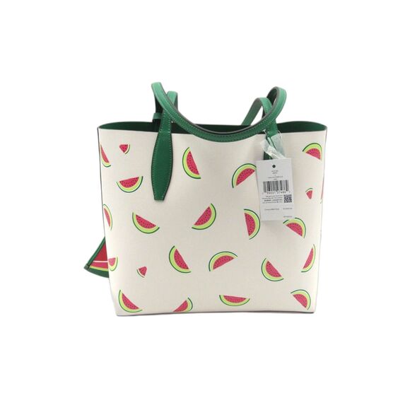 Kate Spade What A Melon Reversible Watermelon Tote Cream Green Multi - Picture 2 of 7